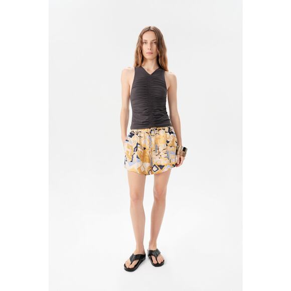 Maria Cher Celbo Shirred Top in Charcoal XS - Picture 3 of 3